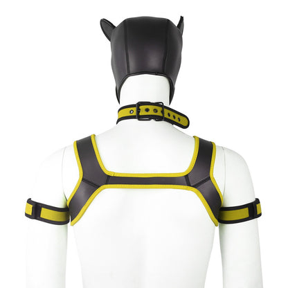 Yellow Neoprene dog headgear vest collar armband costume party costume mask cosplay Halloween gift Christmas gif