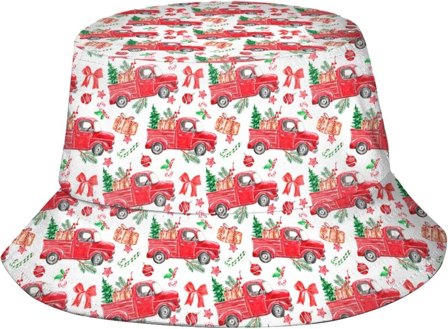 Funny Christmas Bucket Hat New Year Fisherman Hat for Women Men Packable Outdoor Travel Beach Sun Cap