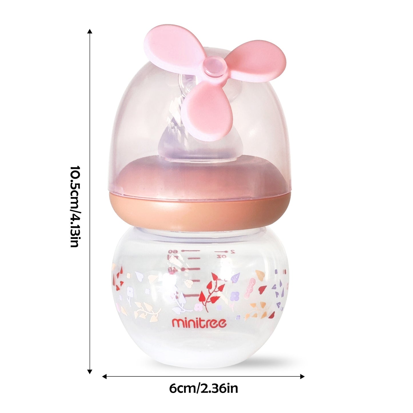 60ML mini baby bottle with windmill design, made of PP material