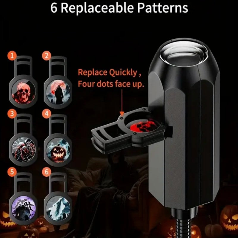 LED USB Projector Light 3/6pcs Projection Patterns - Adjustable USB Night Light for Halloween Christmas Decorations