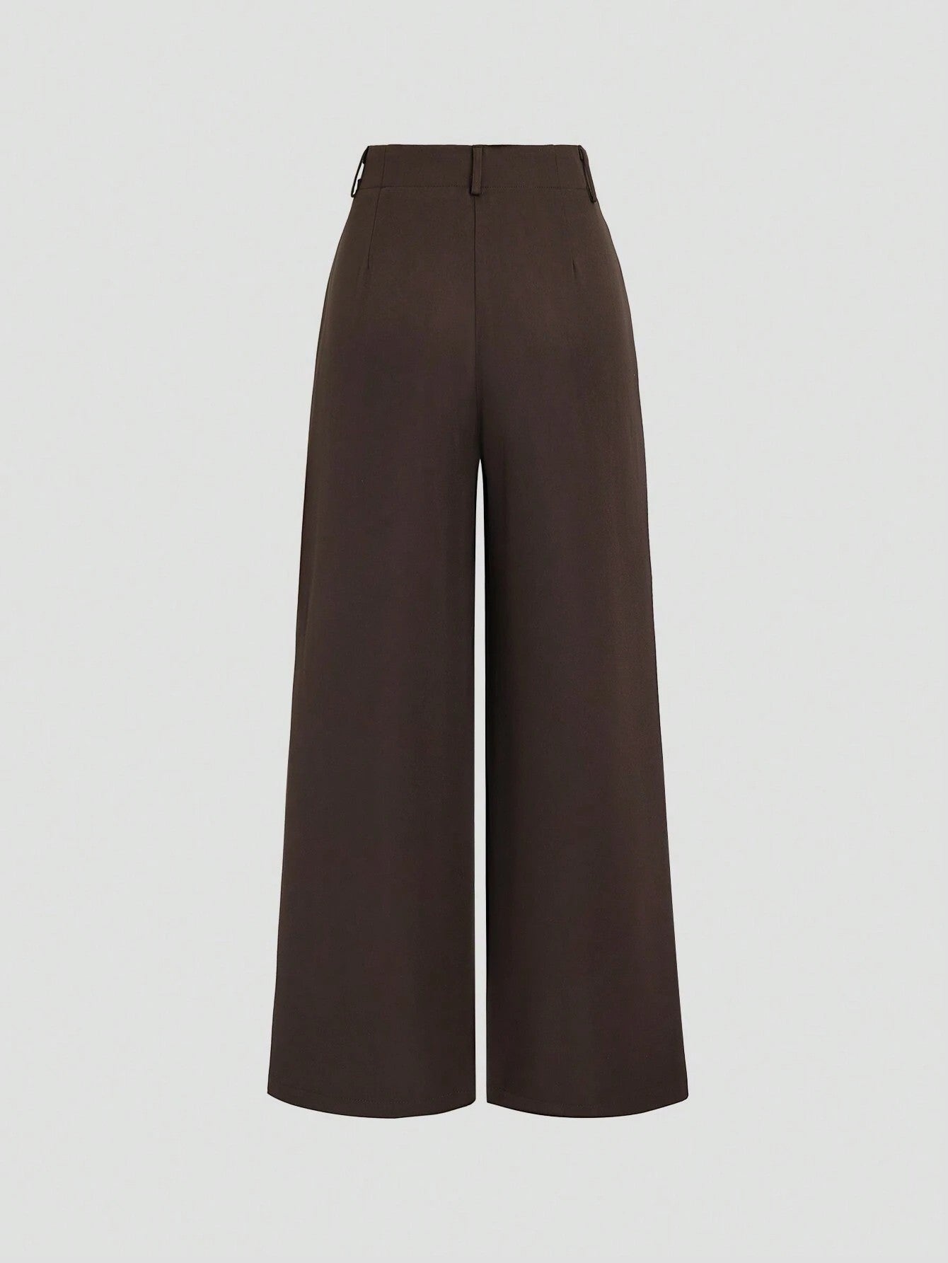 Women's Elegant Jacquard Pleating Wide-Leg Pants Office/Commuting Solid Color Loose Casual Suit Pants, Autumn/Winter