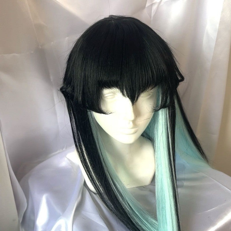 Tokitou Muichirou Demon Slayer Cosplay Wig Synthetic Long Straight Wig Anime Coser Heat Resistant Fiber High Quality Wig Party