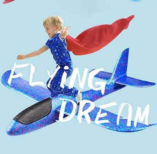 Avião de espuma grande de 36cm x 48cm, planador de avião de arremesso manual, aviões de bolha EPP inerciais, brinquedos de lançamento ao ar livre para crianças e meninos de presente