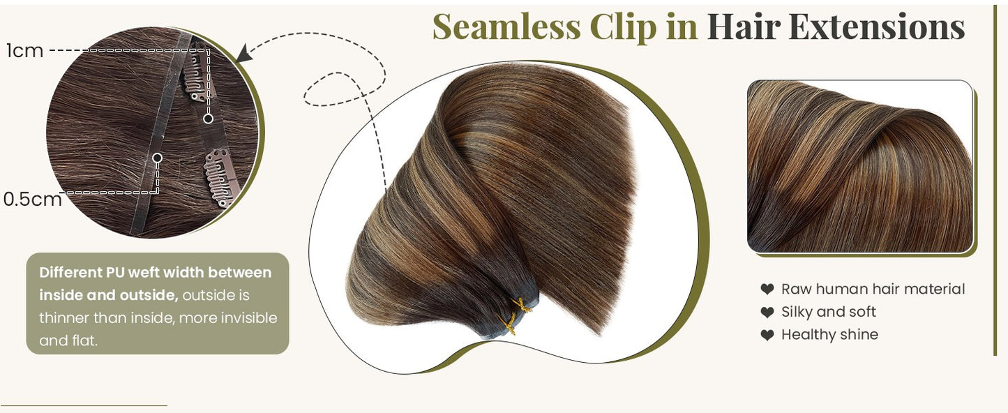 Apliques de Cabelo Humano Clip-In 16A 140g Liso Perfeito Cabelo Humano Remy Brasileiro 10 Peças/Conjunto Apliques de Cabelo Clip-In