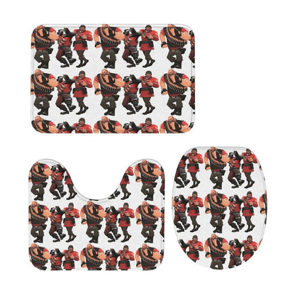 Team Fortress 2 TF2 3 Pcs Bath Mat Bathroom Set Toilet Lid Cover Home Decor Non-Slip Carpet Floor Rug