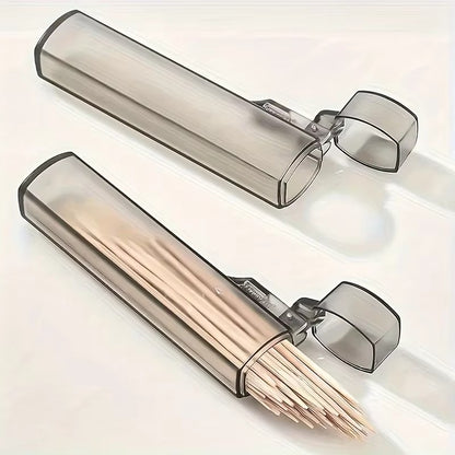 Estojo Transparente de Plástico para Palitos de Dente, Ideal para Viagens ao Ar Livre, Cozinha e Suprimentos de Restaurante, Fácil de Transportar e Usar