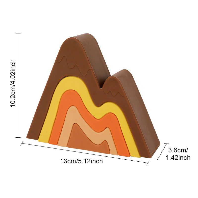 New Children Montessori Arch Bridge Mountains Tunnel Blocks Silicone Toys Baby early Education Colourful Cognitive Blocks Toys