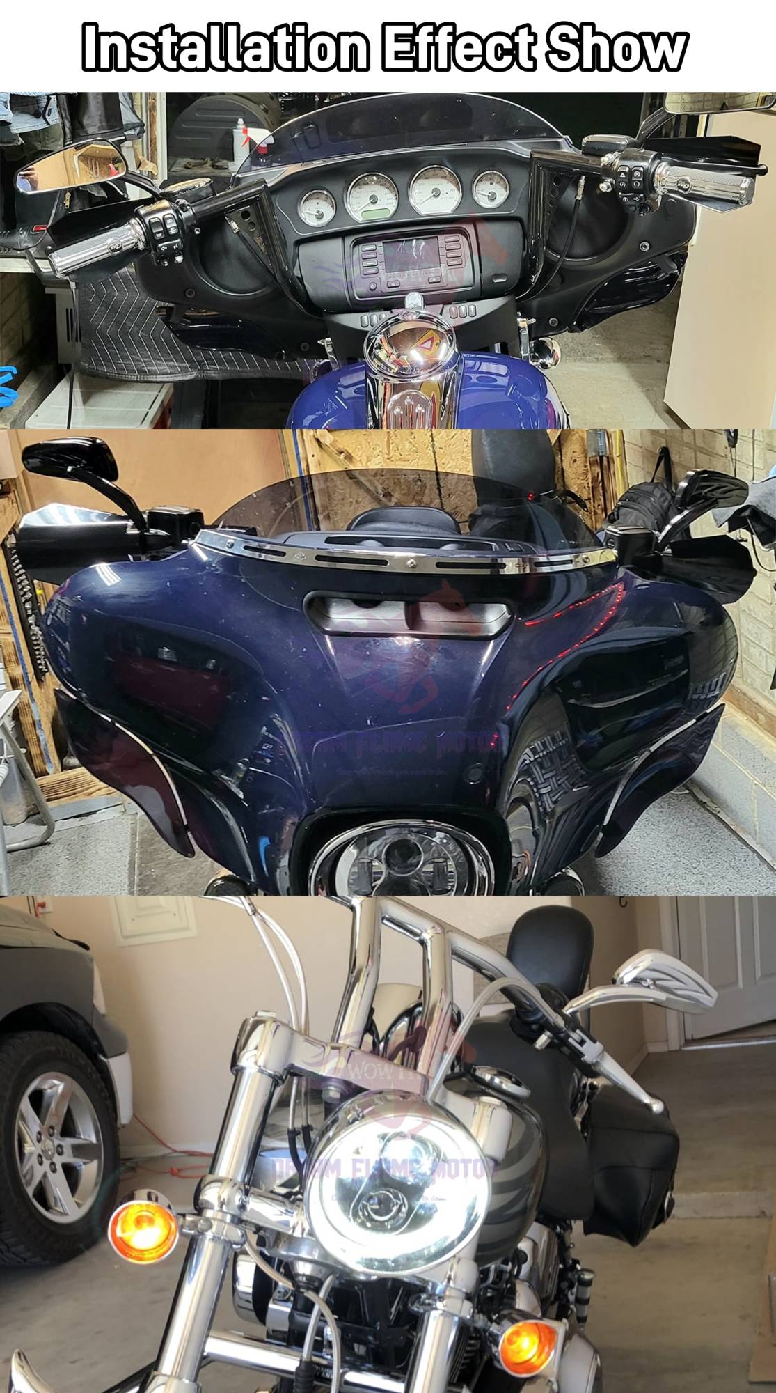 Espelhos Retrovisores Laterais de Guidão 5/16" para Motocicletas Harley Honda Davidson Sportster Fat Boy FLSTF Road King Street Glide 88-24