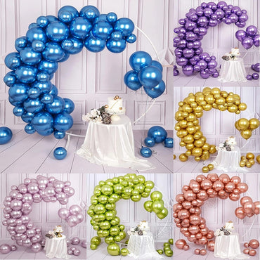 10/30pcs Metallic Biue Balloons Bridal Wedding Chrome Purple Gold Silver Globos Graduation Birthday Party Baby Shower Decoration