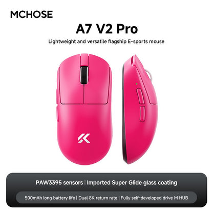 MCHOSE A7 V2 Ultra Gaming Mouse Sensor PAW3950 TI Dual 8000Hz 20000fps 42000DPI 750IPS Revestimento de Vidro Super Deslizante Importado CSGO