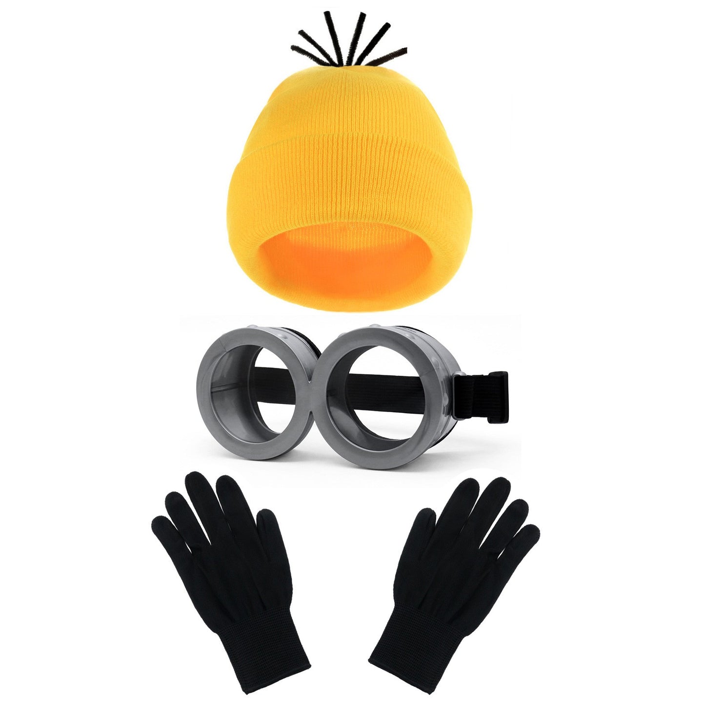 Cartoon Cosplay Fantasy Costume Disguise For Adult Kids Yellow Beanie Stretchy Gloves Steampunk Goggles Halloween Party Costume