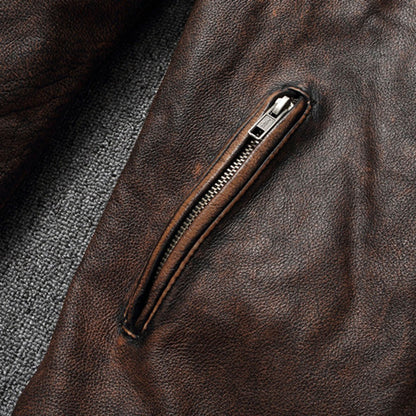 Men Imatition Leather Retro Stand Collar Jacket PunkStyle Coat Motorcycle Clothe