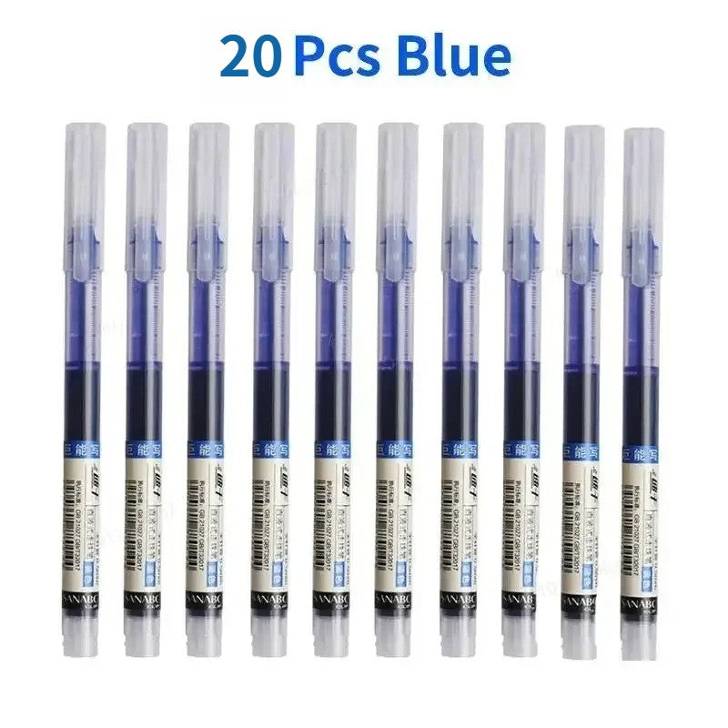 10/20PCS High Quality Needle Type Gel Pens Black Blue Red Ink Straight Liquid Pen  Stationery School & Office Supplies