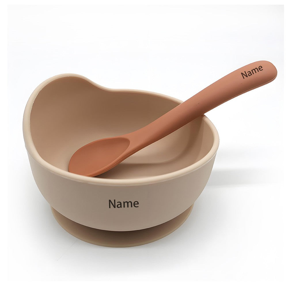 Silicone Tableware Set Waterproof and Easy to Clean Free Name Engraving Creative Gifts Customized for Babies