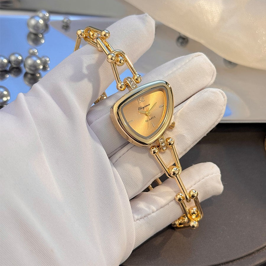 Ladies' Fashionable Trendy U-Shaped Quartz Watch with New Polygonal Alloy Case Must-Have Accessory for Trendy Outfits