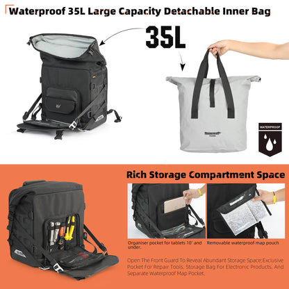 Rhinowalk Motorcycle Side Bag Quick Release Waterproof 35L Anti-Theft With Lock Hole For BMW R1300GS  R1250GS R1200GS S1000XR