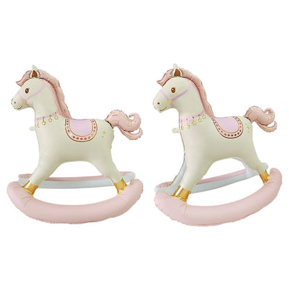 Cartoon 3D Standing Horse Foil Balloon Cartoon Matte Retro Horse Birthday Party Baby Shower Decoration Aluminum Foil Balloons