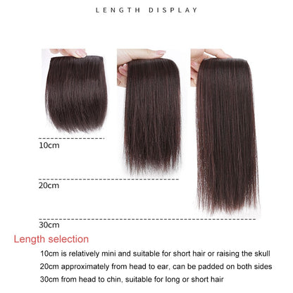 2 peças/conjunto de preenchimento capilar sintético, extensões de cabelo, peça de abertura e de reposição para topo, artefato de reposição