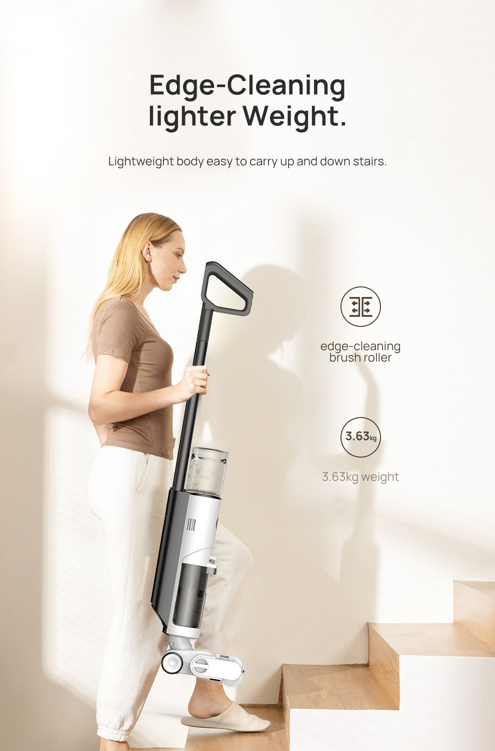 JONR ED12 Wet Dry Smart Vacuum Washing Cleaner Wireless Washing Floor Cleaner/Mop Water