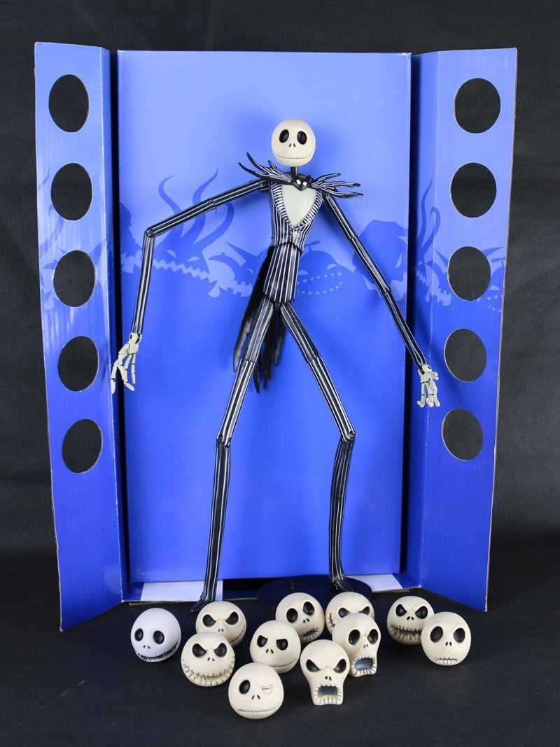 O Estranho Mundo de Jack Skellington com Cabeças Intercambiáveis Boneco de Ação PVC Brinquedo Modelo Coleção Presente 35cm