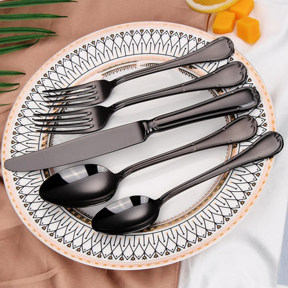 Conjunto de Talheres de 24 Peças para 6 Pessoas Aço Inoxidável 18/10 Prateado Polido para Inauguração de Casa Restaurante Festa de Casamento