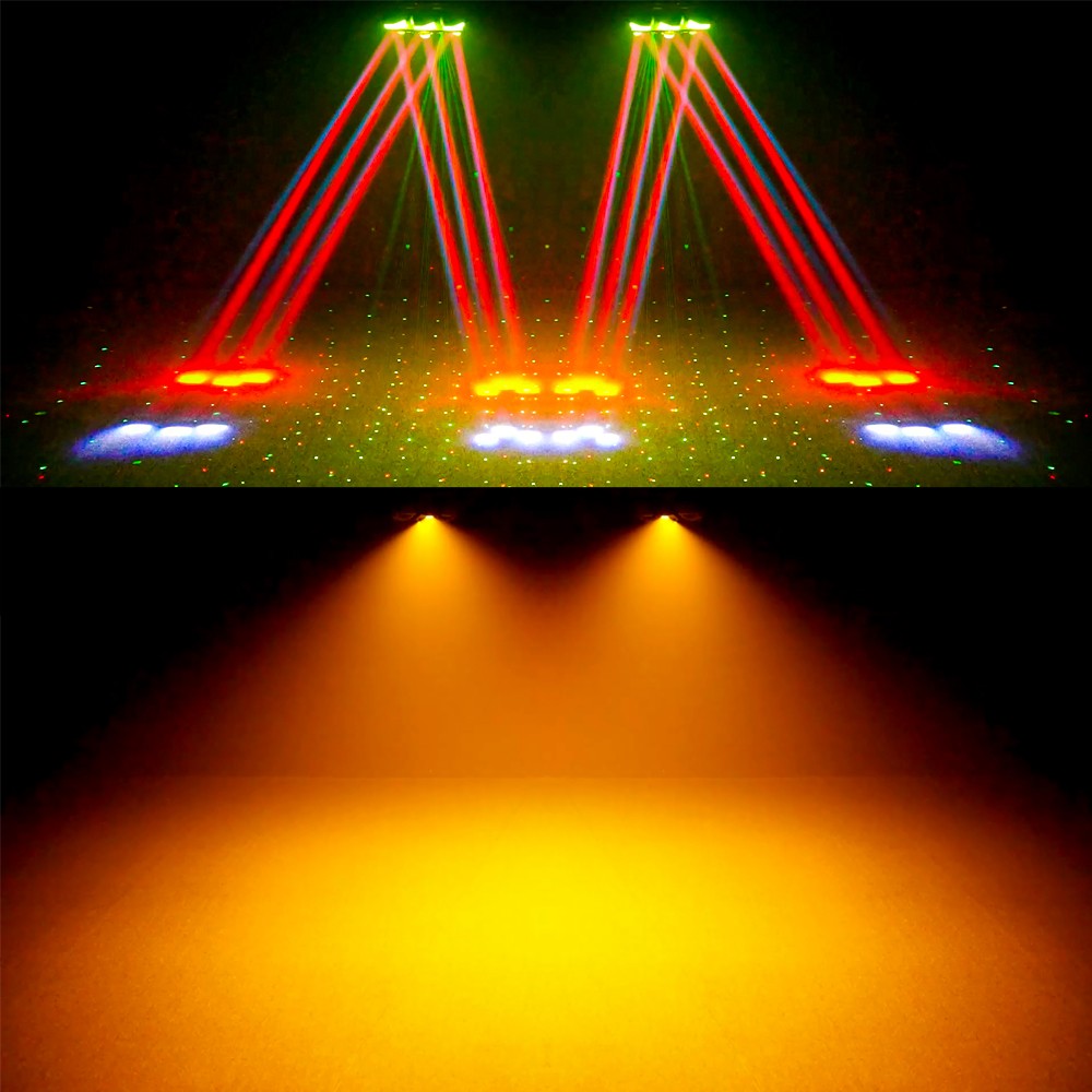 New 120W 6*15W Beam Effect Moving Head RGBW Wash for Dj Disco Party Wedding Show Bar Golden Light Bluemoon Pro Stage Lighting