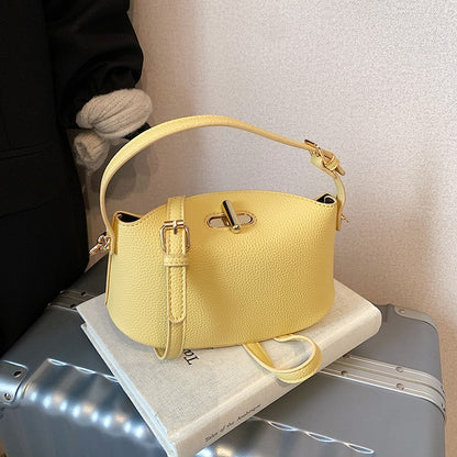 Niche Brand Women's Fashion Handbag Soft Versatile Shoulder Messenger Bag 2025 Super Hot Yellow Portable Bucket Bag Women's Bag