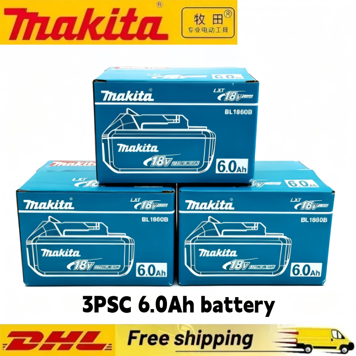 Bateria 100% Original para Makita 18V 6.0Ah Recarregável para Ferramentas Elétricas Makita 18V BL1830 BL1830B BL1840 BL1840B BL1850 BL1850B