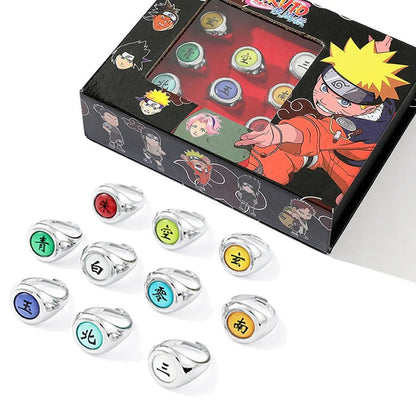 Anéis Akatsuki Naruto Bandai Anime Itachi Figura Acessório Cosplay Joia Brinquedos Legais para Meninos Crianças Presentes