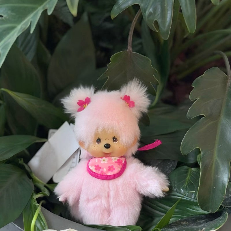 Kawaii Monchichi Doll Figure Keychain Furry Chimutan Monchhichi Figurines Hanger Pendant Bags Charm Accessories Small Gift