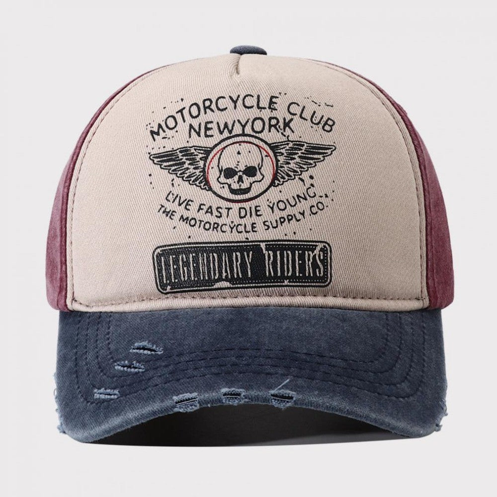 Fashion Skull Print Baseball Hat Bones Washed Cotton Snapback Hats Fashion Adjustable Sun Visors for Men Women