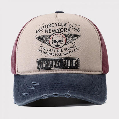 Fashion Skull Print Baseball Hat Bones Washed Cotton Snapback Hats Fashion Adjustable Sun Visors for Men Women