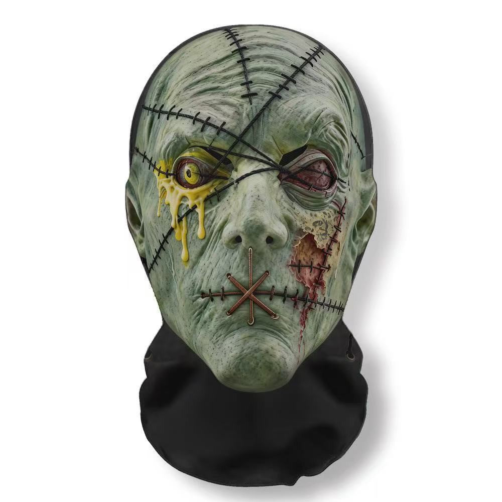 Realistic 3D Horror Skull Zombie Full Face Mask Breathable Mesh Headgear Cosplay Prop for Halloween Party Prank Carnival Costume