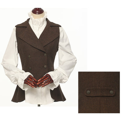 Colete Vitoriano Feminino Vintage Steampunk Renascentista com Cauda Curta