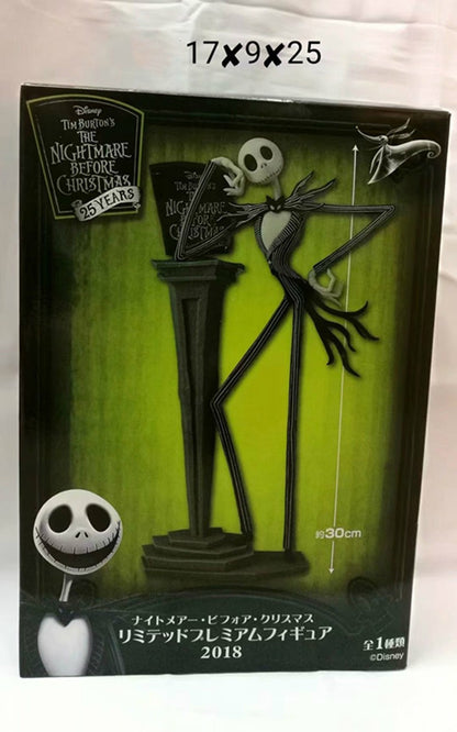 Coleção de Brinquedos 25º Aniversário: Boneco Articulado de Luxo Jack Skellington de O Estranho Mundo de Jack com Cabeças Intercambiáveis