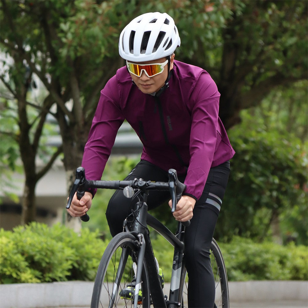 WOSAWE Mens Cycling Windproof Jacket Ultralight Windbreaker MTB Road Bike Vest Water Resistant Long Jersey with 2 way YKK zipper