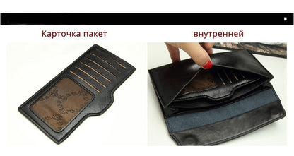 Women Leather Slim Clutch Bag Long Wallet Female Handbag Luxury Genuine Leather Wallets Coin Purses Ladies Card Holder Bolsos
