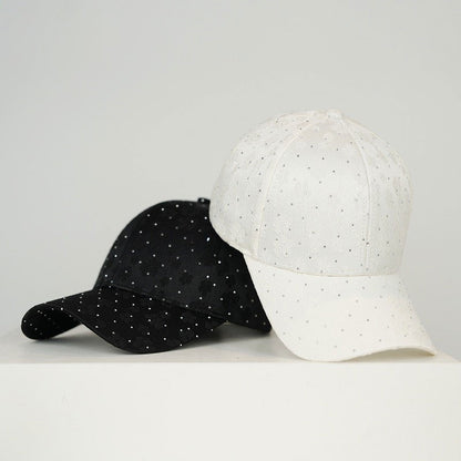 Fashion Retro Diamond Luxury Rhinestone Baseball Cap Satin Streetwear Hip Hop Hat Bones Snapback Ponytail Peaked Hats Caps Men