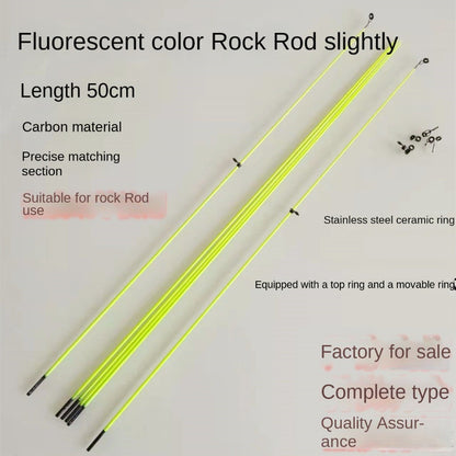 2pcs 50cm Boat/Raft Rod Tip Spare Tail fiberglass Repair Parts Refit Replacement Fishing Rod Tip With top ring