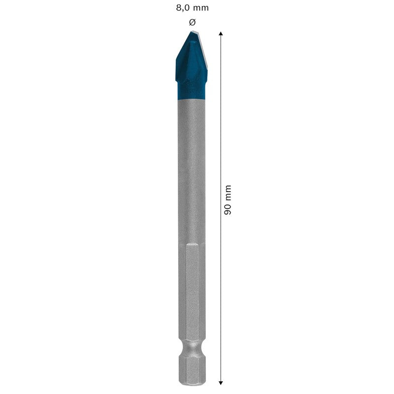 BOSCH EXPERT HEX-9 Broca de cerâmica dura, vida útil 10 vezes mais longa, alta dureza do material, broca de pedra 2608900590 2608900588
