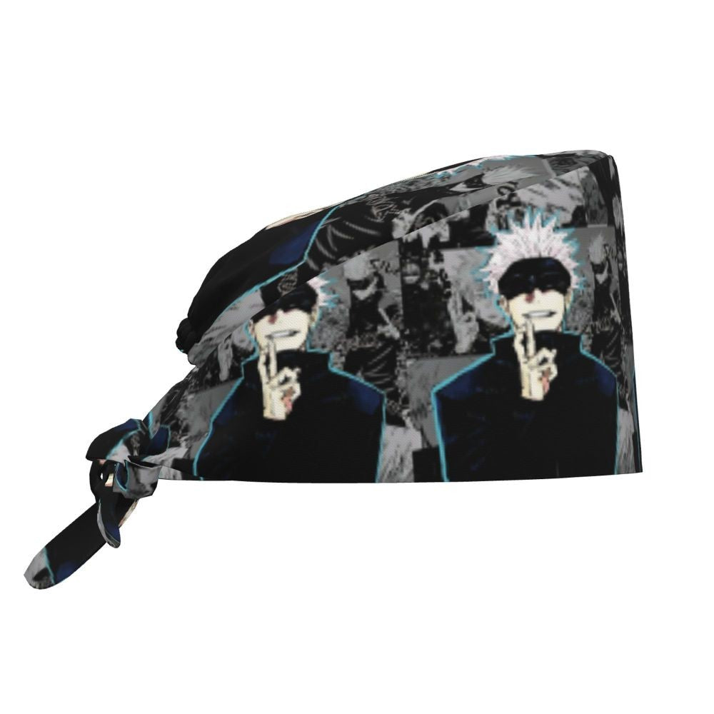 Custom S-Satorues G-Gojoes Cartoon Scrubs Cap Surgical Hats Women Men Skilled Operating Room Cap Operator Hats Lab Works Hat