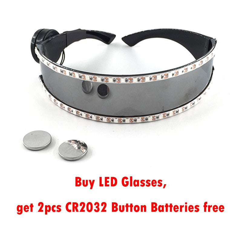 Cyberpunk Futuristic Luminous Glasses Rave Cyber light up Goggles LED glowing visor glasses for EDM music show props