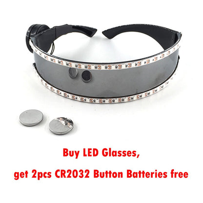 Cyberpunk Futuristic Luminous Glasses Rave Cyber light up Goggles LED glowing visor glasses for EDM music show props