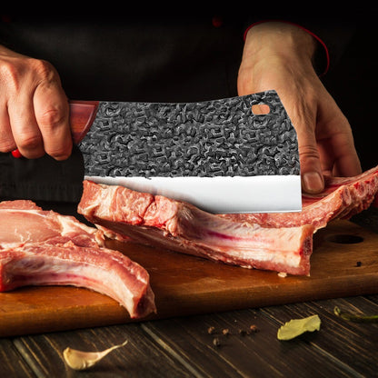 MDHAND Japanese Kitchen Knife Hand Forged Chef Knife Hammered Chopping Knife Corrosion-resistant Sharp Blade Cleaver with Sheath