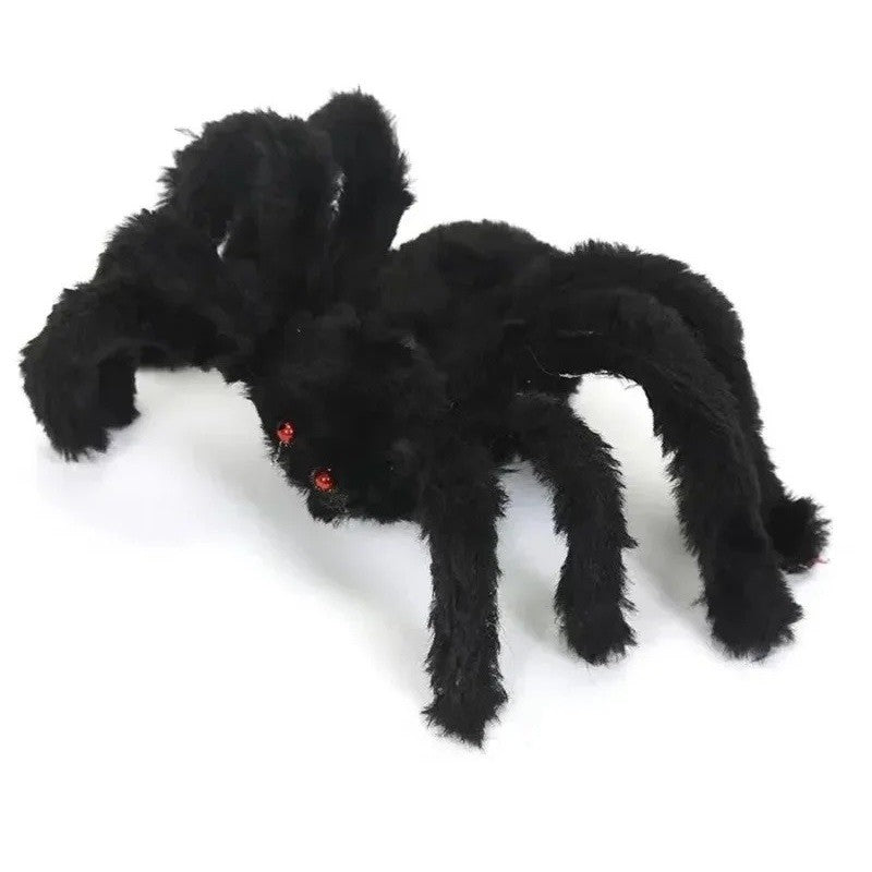 Halloween Big Plush Spider Horror Halloween Decoration Party Prop Outdoor Giant Spider Decor 30-200cm Chamber Prank Black Spider