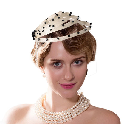 FS Rosa Marinho Coquetel Fascinators Chapelaria Chapéus De Casamento De Luxo Com Pérola Falsa Chapéu De Igreja Para Mulheres Elegante Chapeau Femme