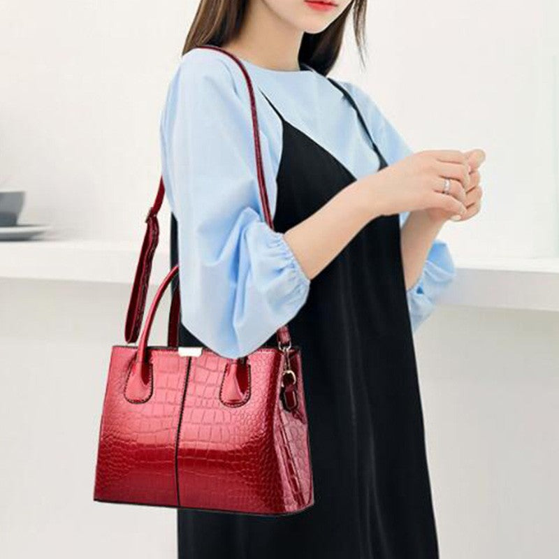 Ladies PU Leather Patent Leather Shoulder Crossbody Bag Women Luxury Designer Handbag Pruse Fashion Large Capacity Shopping Tote