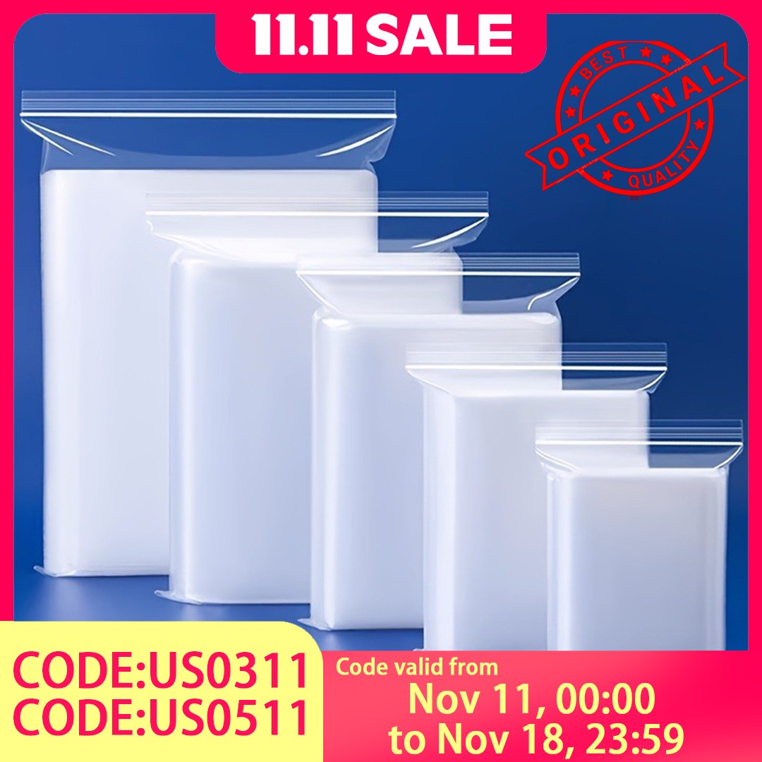 8*12cm 100 PCS,Thickened Plastic Sealed Clear Zip Lock Bags – New PE Material, Waterproof Seal, Heavy-Duty, Universal Packaging