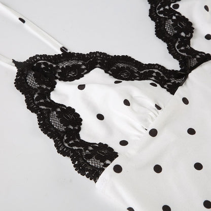 Tossy Lace V-Neck Patchwork Maxi Dress Women Backless High Waist Slim Spaghetti