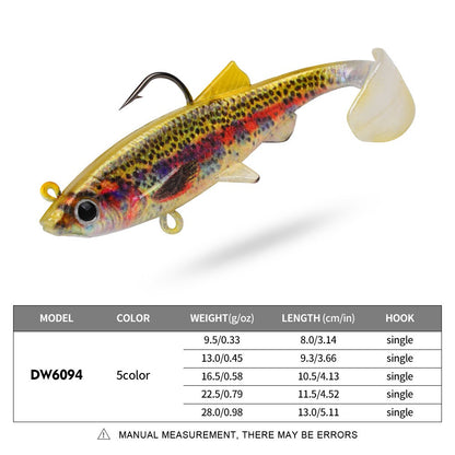 New PVC T-Tail Jig Soft Bait 9.5-28g Shad Swimbait Artificial Lure for Zander Pique Low Fishing